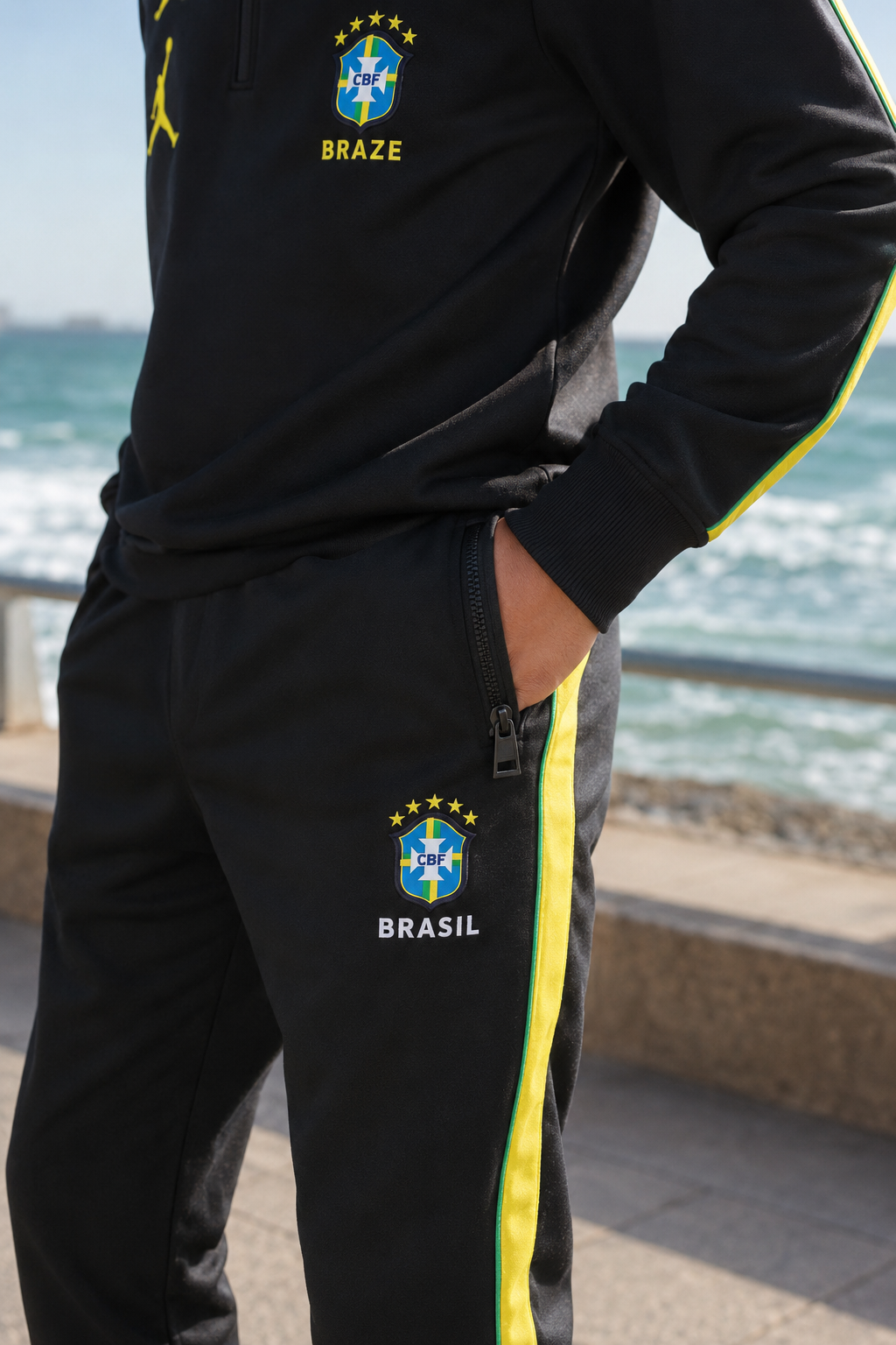 Ensemble sport Brésil noir enfant - High Copy - – Image 5