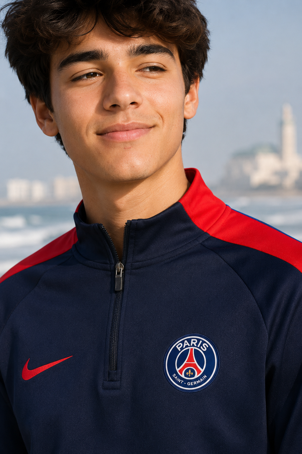 Ensemble sport bleu PSG marine et rouge – High Copy – Image 2