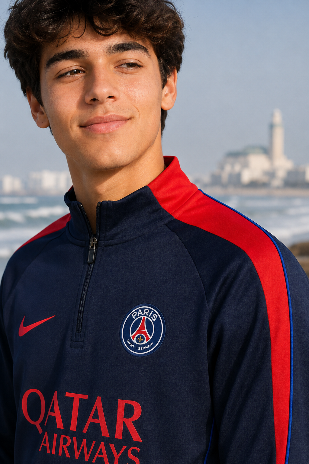 Ensemble sport bleu PSG marine et rouge – High Copy – Image 3