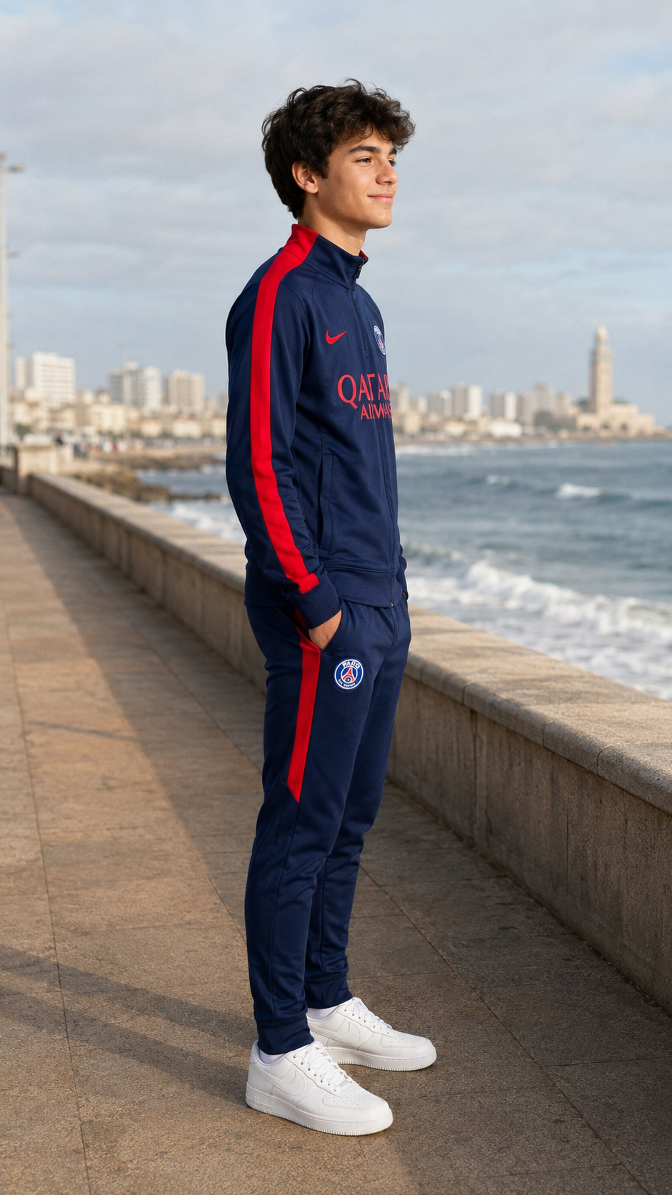 Ensemble sport bleu PSG marine et rouge – High Copy – Image 4
